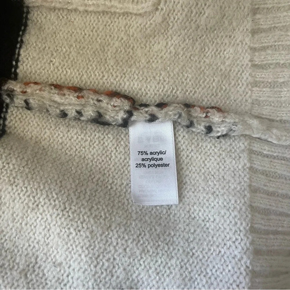 Maurices White Orange & Black Striped Slouchy Knit Cardigan Medium Women’s - Picture 11 of 12